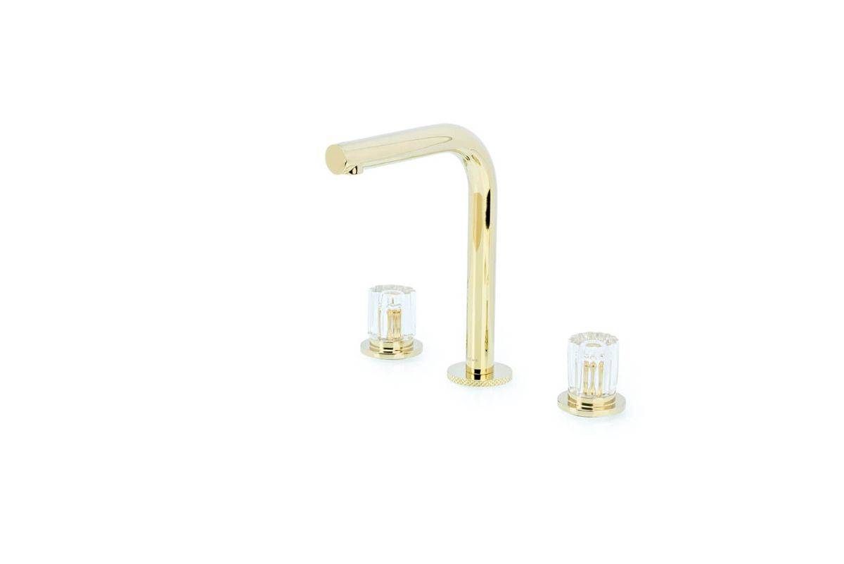 Смеситель для раковины Boheme Elegante на 3 отверстия золото 152-G-EL