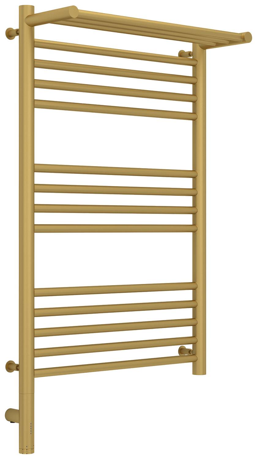 Полотенцесушитель электрический Сунержа Богема 3.0 с 1 полкой 532x924 мм левый матовое золото 032-5806-8050