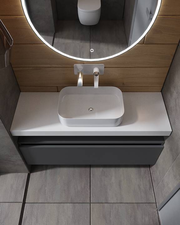 Ящик под столешницу Armadi Art Flat 120х46х38,3 см антрацит глянец 897-120-A glossy