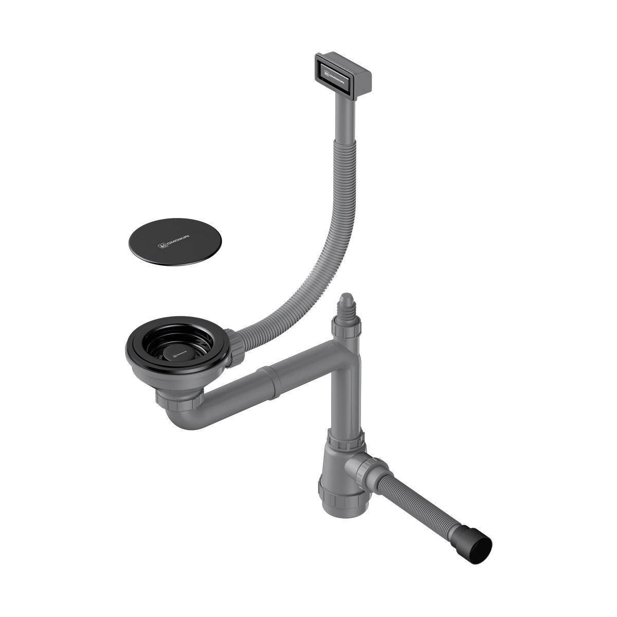 Арматура для одночашевых моек Omoikiri WK-1C-GB с прямоугольным переливом графит 4956760