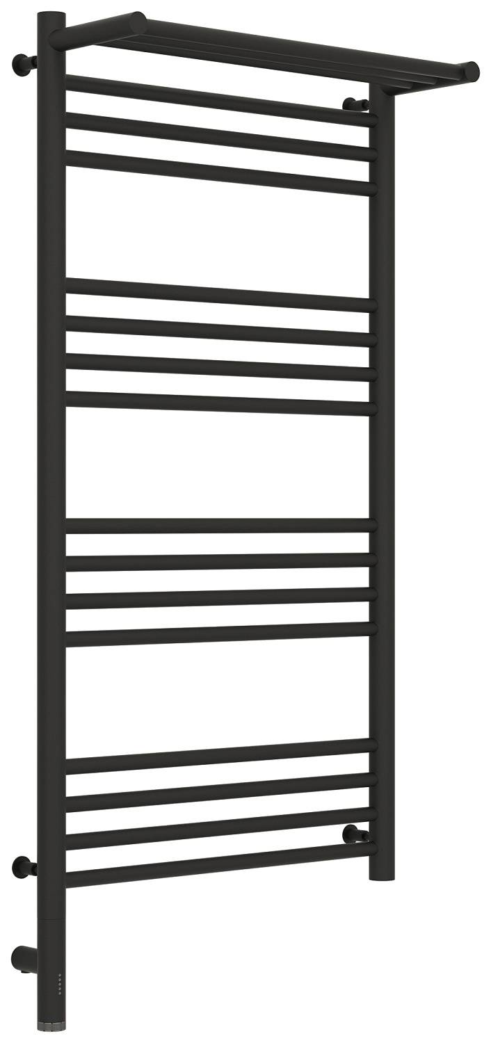Полотенцесушитель электрический Сунержа Богема 3.0 с 1 полкой 532x1124 мм левый темный титан муар 15-5806-1050