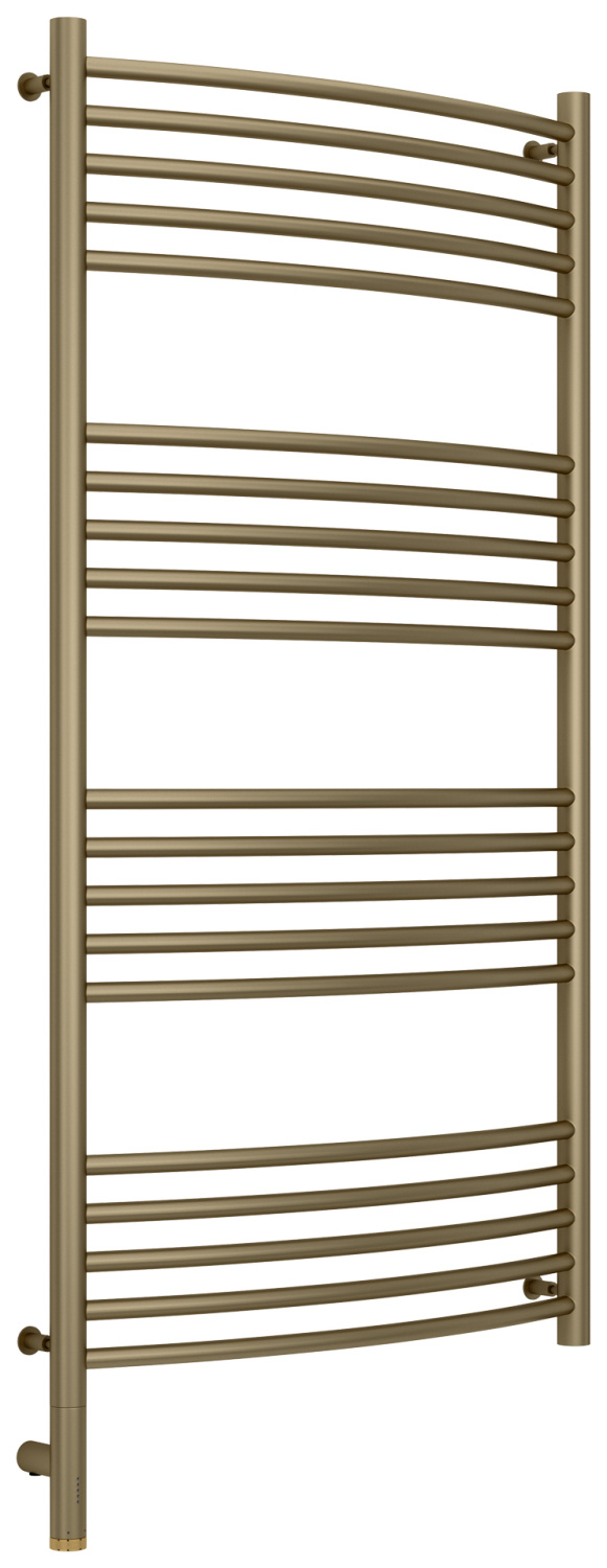 Полотенцесушитель электрический Сунержа Богема 3.0 выгнутая 632x1324 мм левый золотой шелк матовый 32-5802-1260