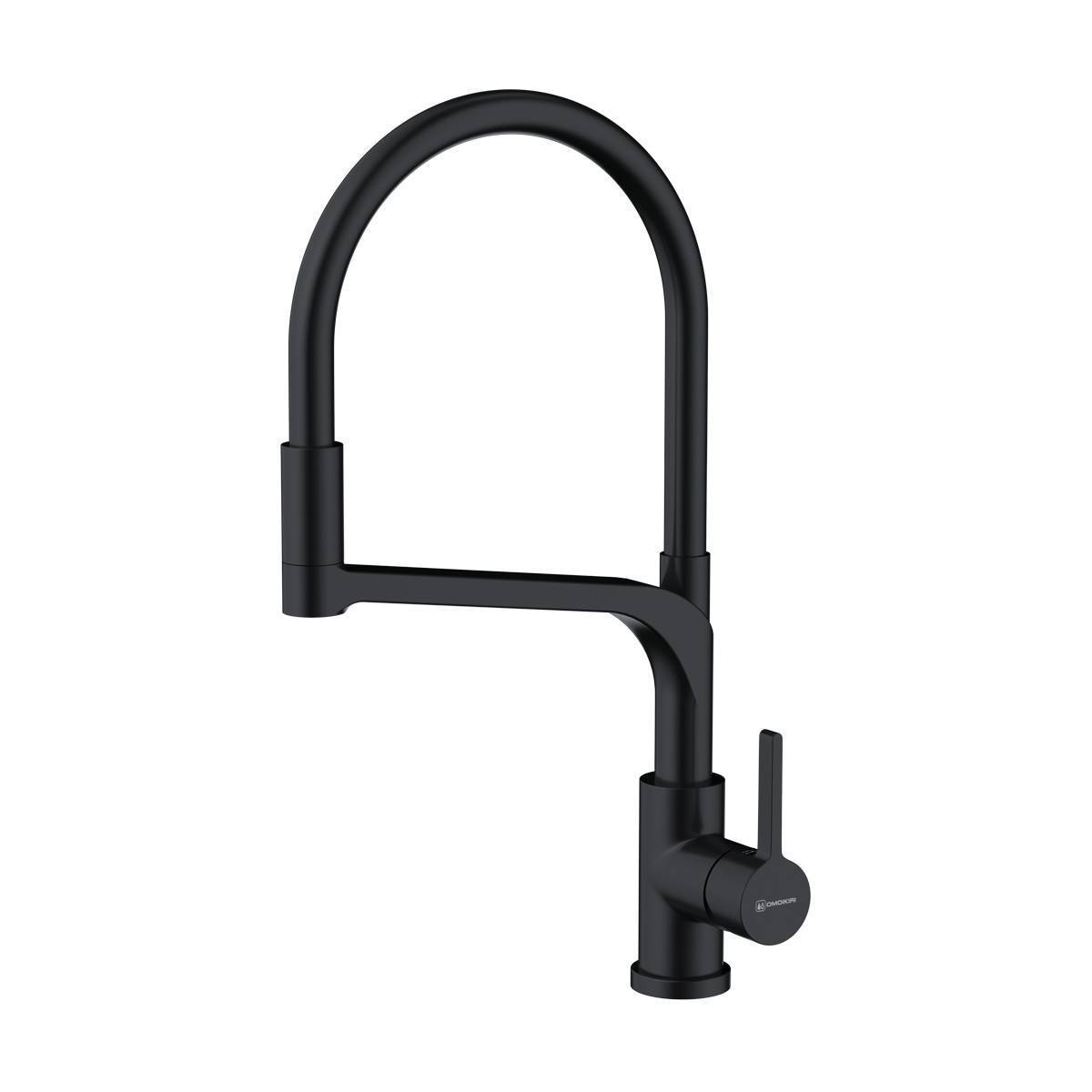 Смеситель для кухни Omoikiri Sinto 2 Plus-GB-BL с выдвижным изливом и подключением фильтра графит/черный 4994377