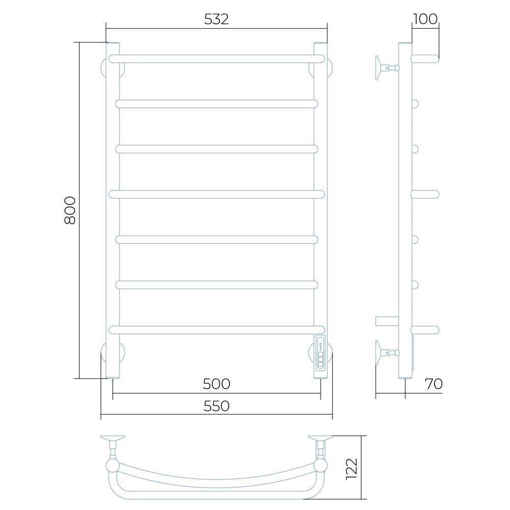 Полотенцесушитель электрический Larusso Евромикс П7 500x800 мм 8507