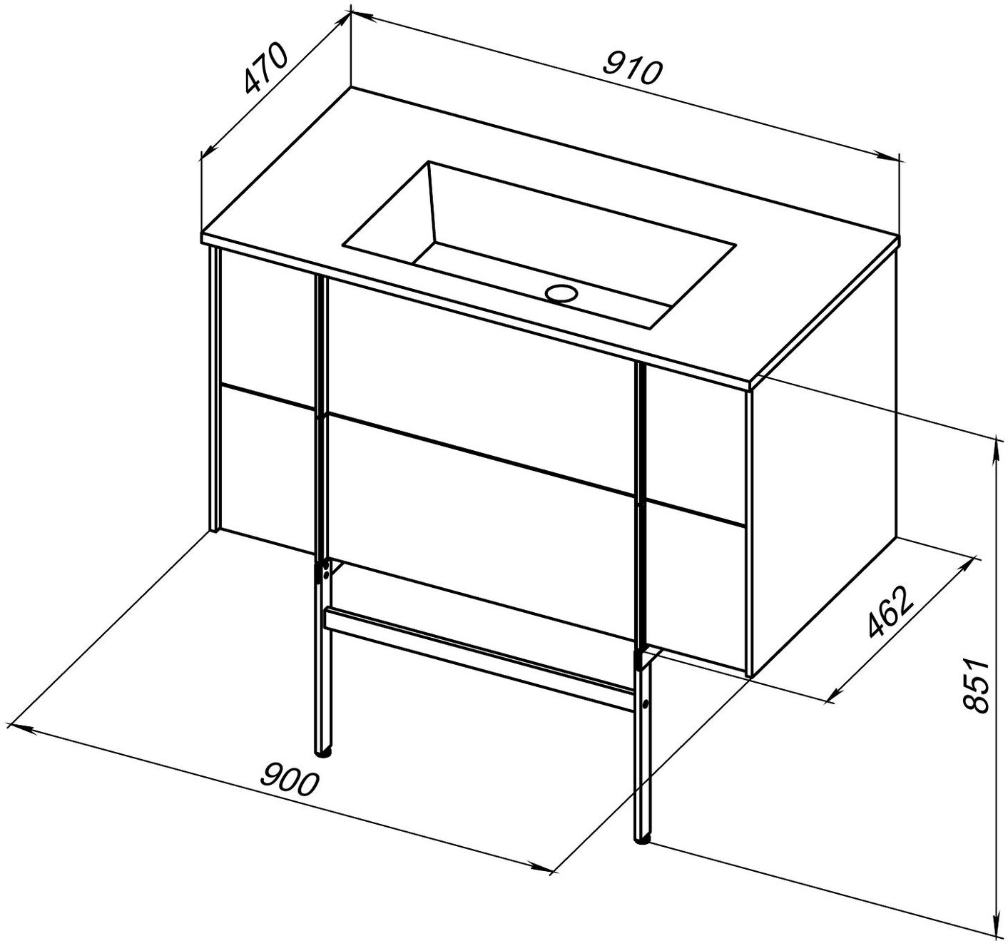 Тумба под раковину Allen Brau Reality 90x46.2x50 см папирус 1.32006.PWM