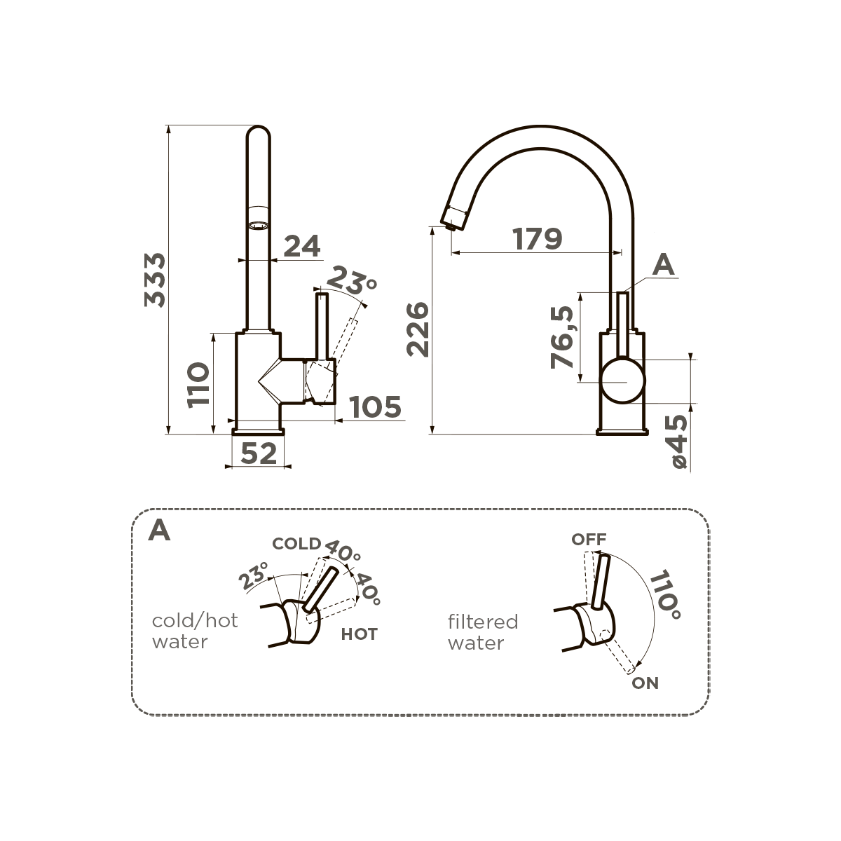 Смеситель для кухни Omoikiri Shinagawa 2 Plus под фильтр карамель 4994411