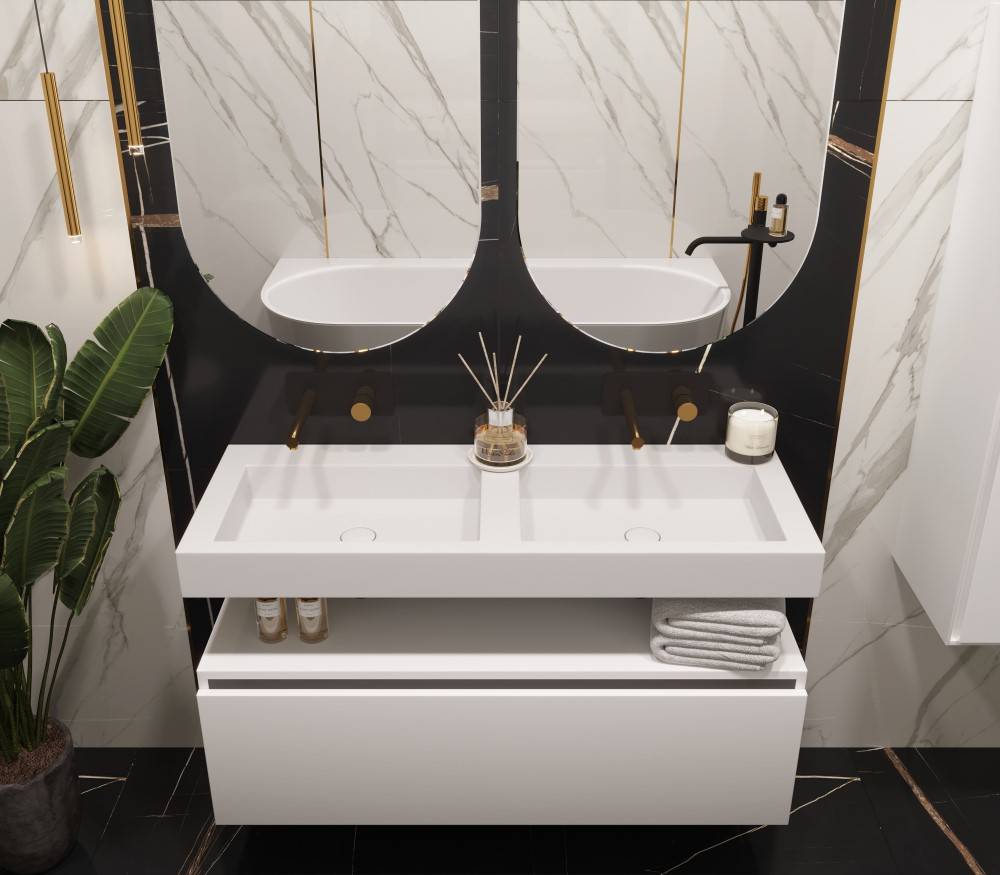 Раковина подвесная Armadi Art Flat 120.4х45.2х10 см белая 888-120