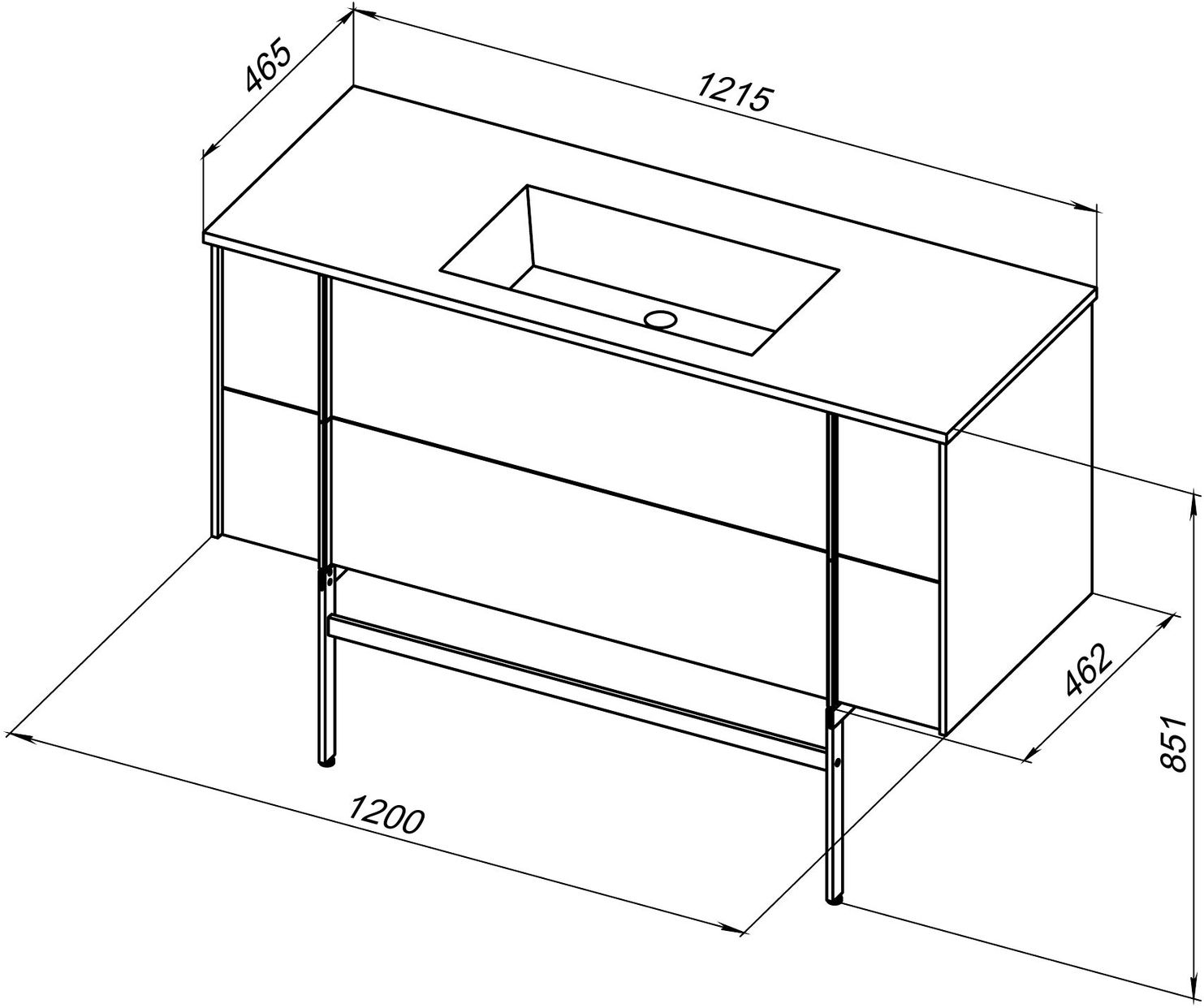 Тумба под раковину Allen Brau Reality 120x46.2x50 см папирус 1.32008.PWM