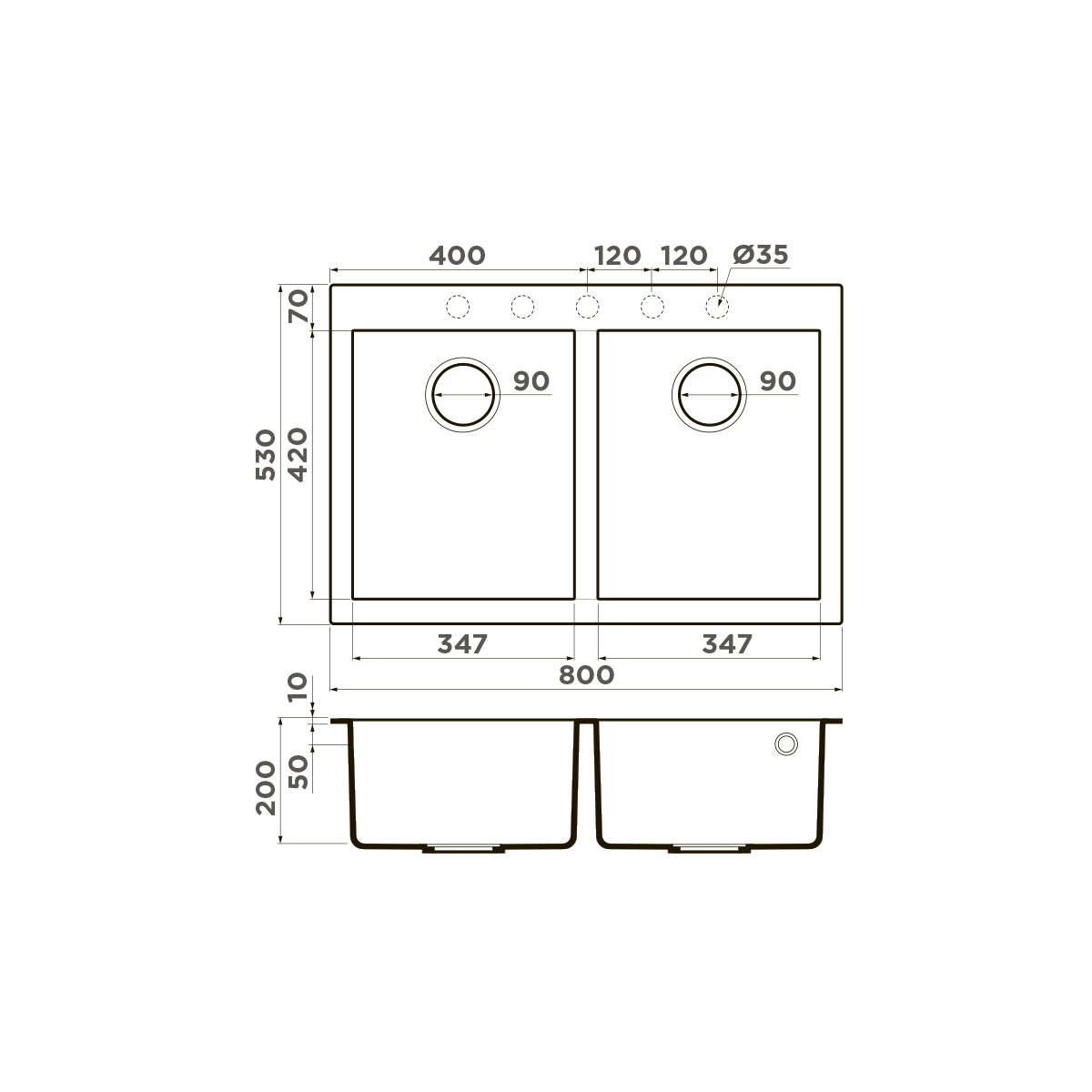 Кухонная мойка Omoikiri Bosen 61A-WH Artceramic 61 x 50 см белый 4993826