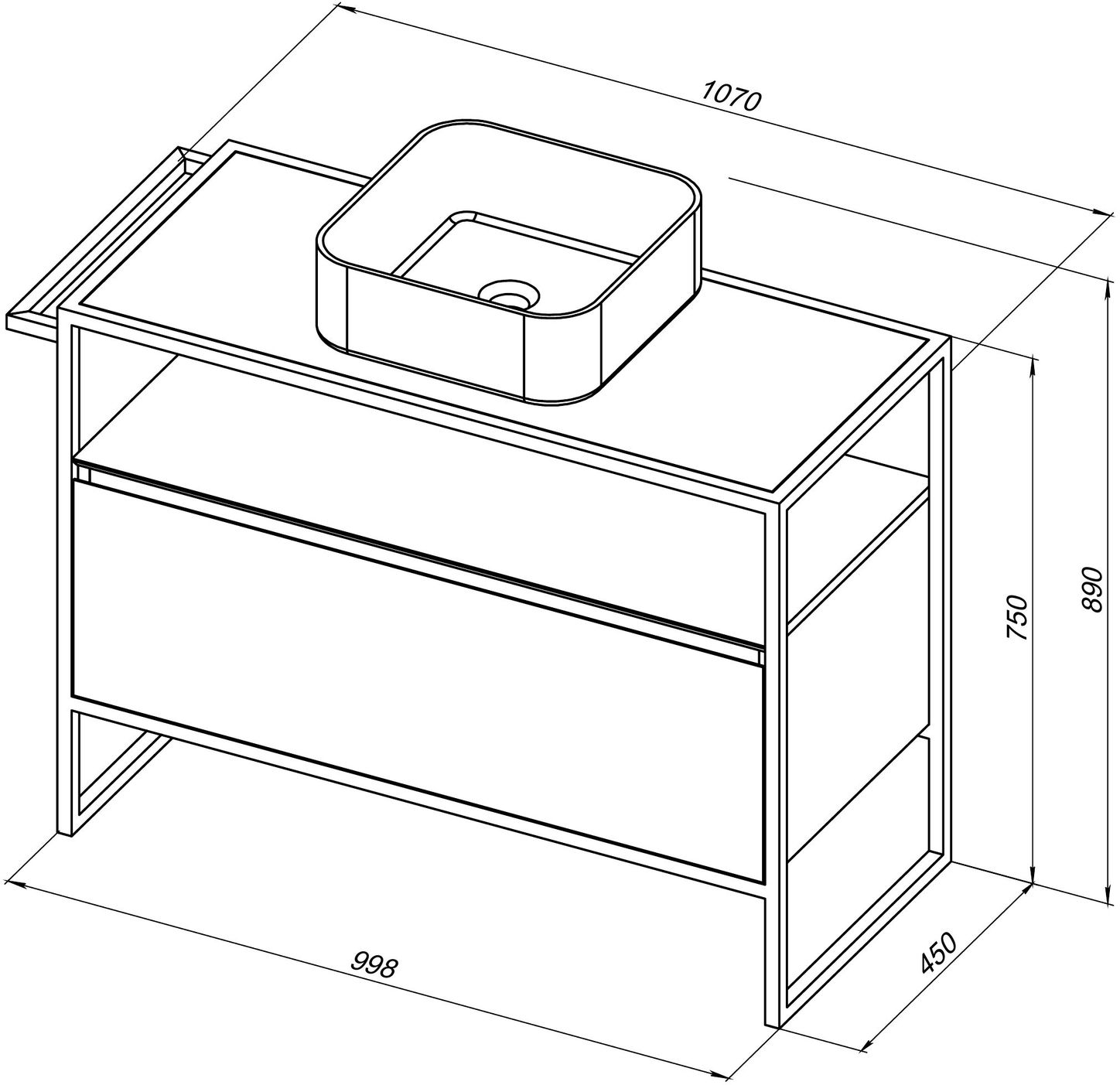 Тумба под раковину Allen Brau Priority 100x45x75 см папирус 1.31003.PWM