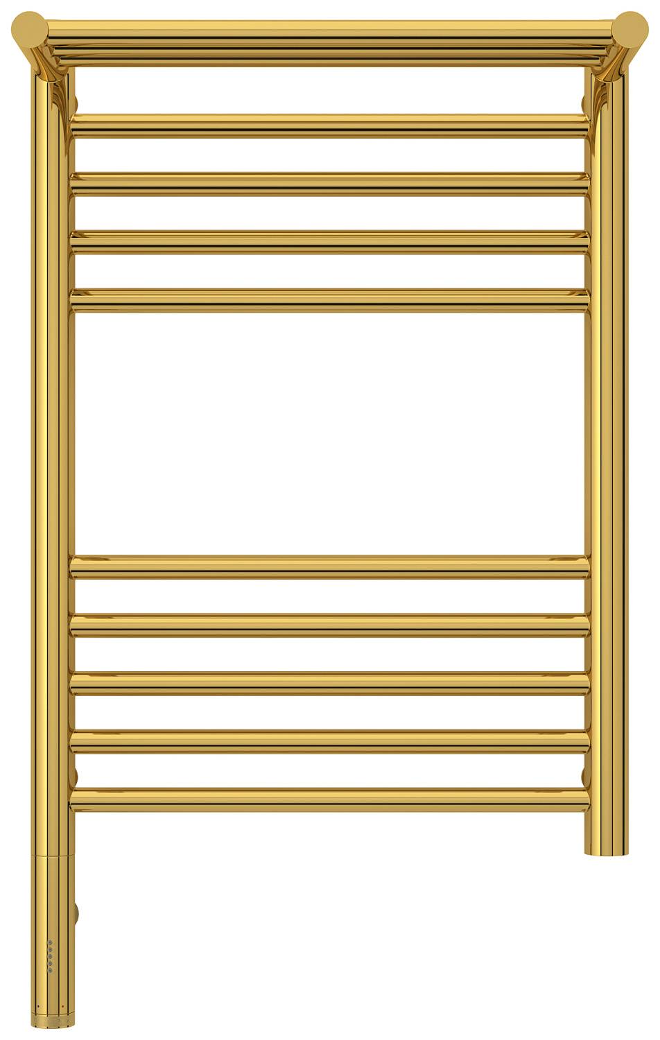 Полотенцесушитель электрический Сунержа Богема 3.0 с 1 полкой 432x724 мм левый золото 03-5806-6040