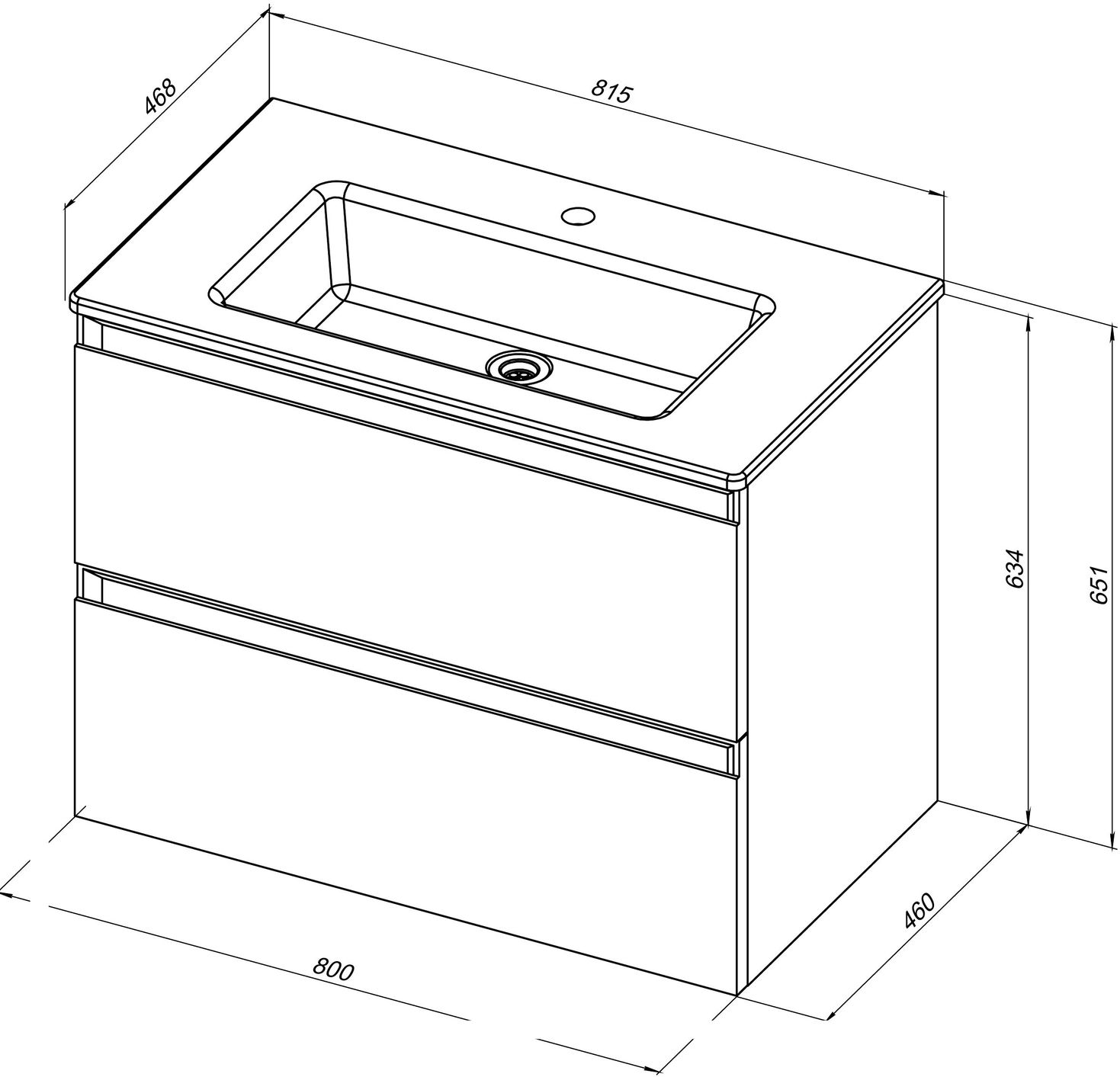 Тумба под раковину Allen Brau Eclipse 80x46x63.4 см антрацит 1.E1002.AM