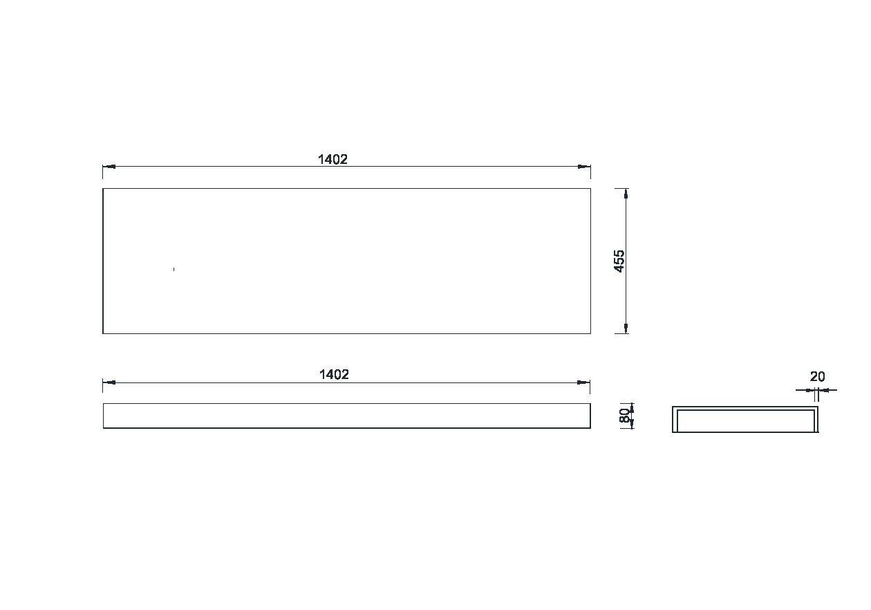 Столешница Armadi Art Flat 140,2х45,5х8 см белая 869-140