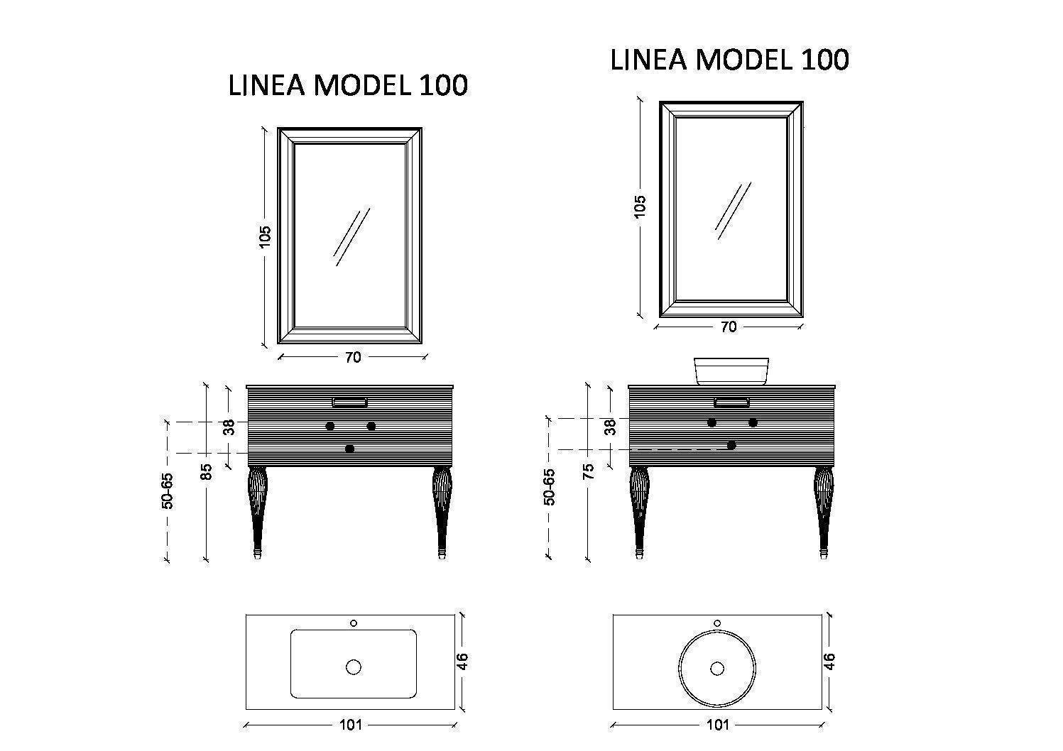 Тумба подвесная Armadi Art Vallessi Avantgarde 100х46х38 см белый/золото 842-100-WG