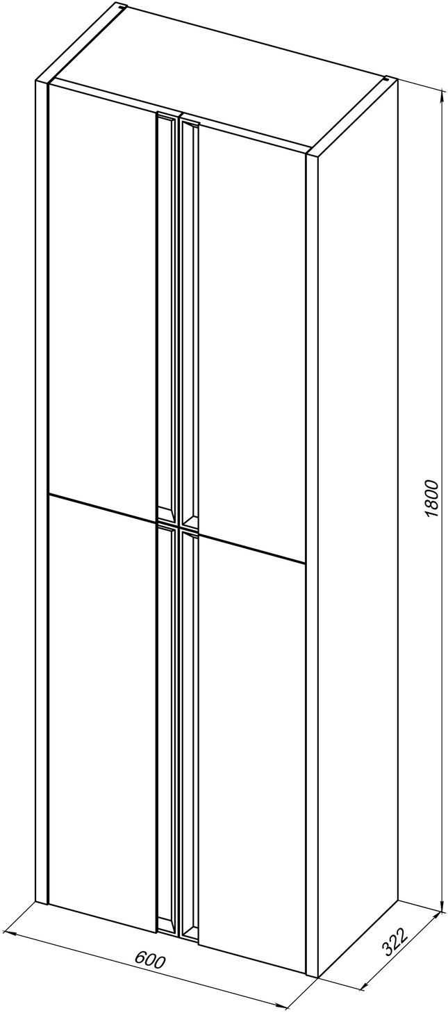 Шкаф-пенал подвесной Allen Brau Fantasy 60x32.2x180 см папирус матовый 1.11008.PWM