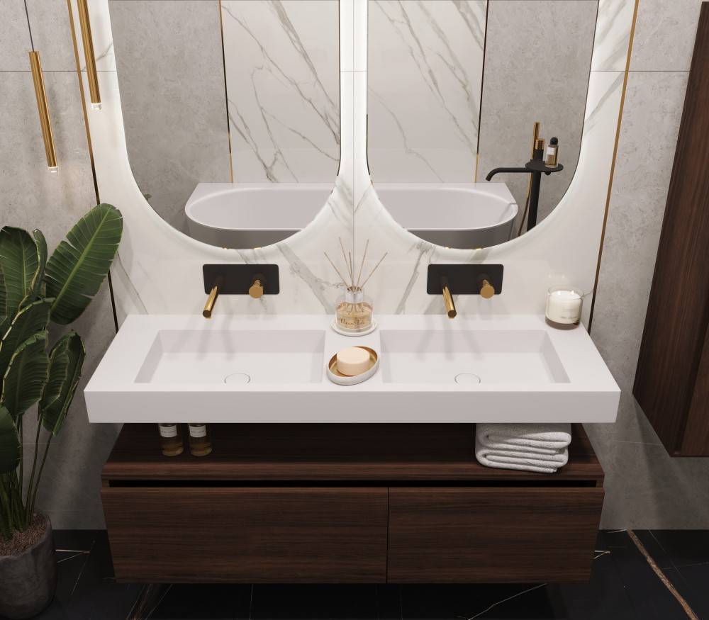 Раковина подвесная Armadi Art Flat 140.4х45.2х10 см белая 888-140