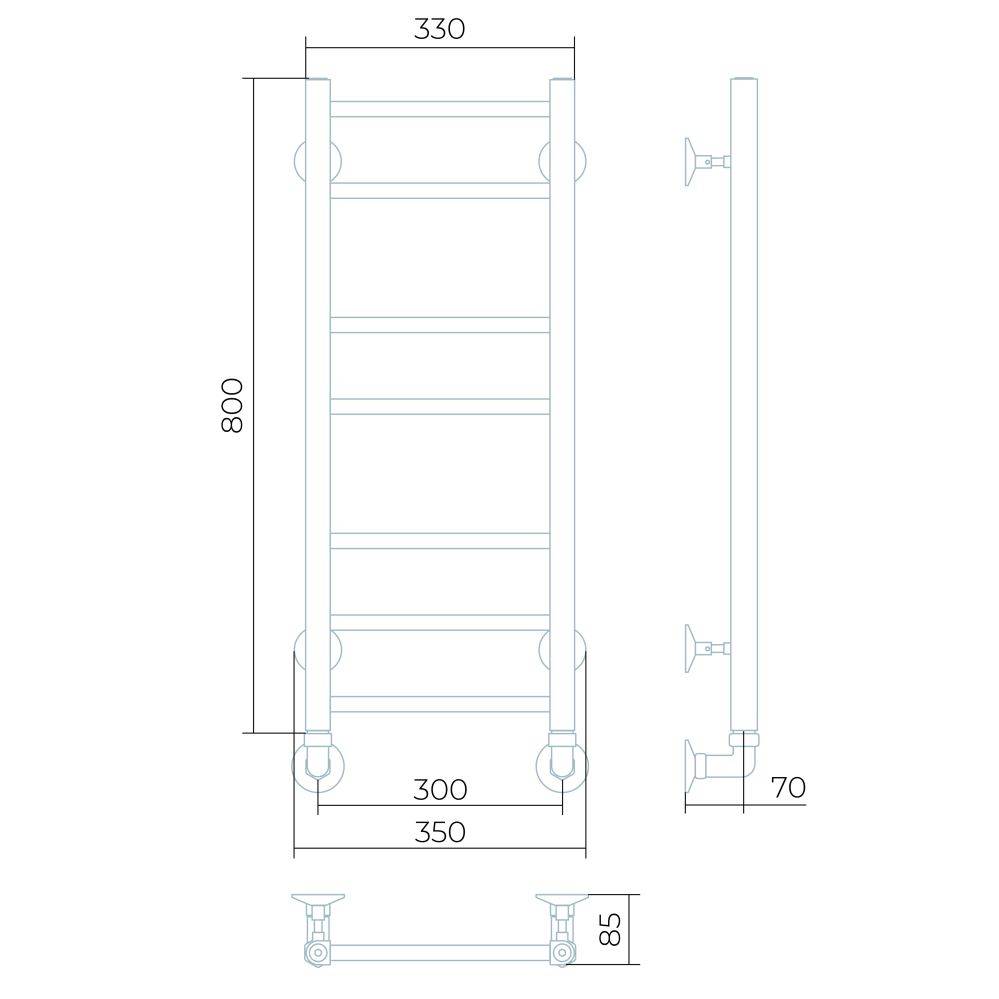 Полотенцесушитель электрический Larusso Джаз премиум П7 300x800 мм 8481