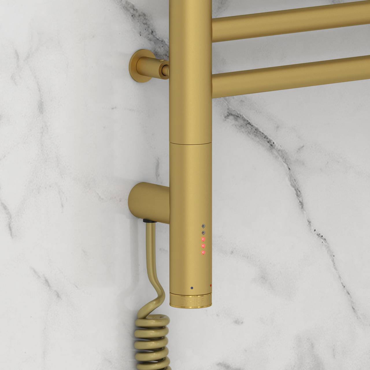 Полотенцесушитель электрический Сунержа Богема 3.0 с 1 полкой 532x924 мм левый матовое золото 032-5806-8050