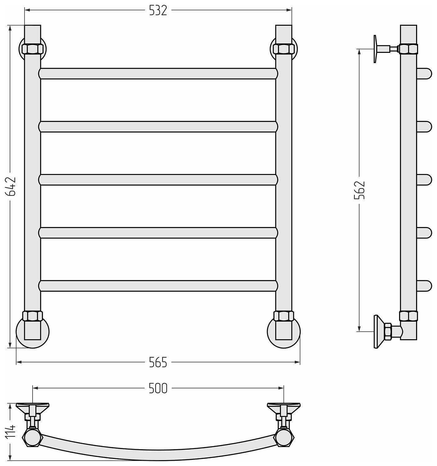 Полотенцесушитель водяной Стилье Аксиома-20 56.5x64.2 см 00662-6050