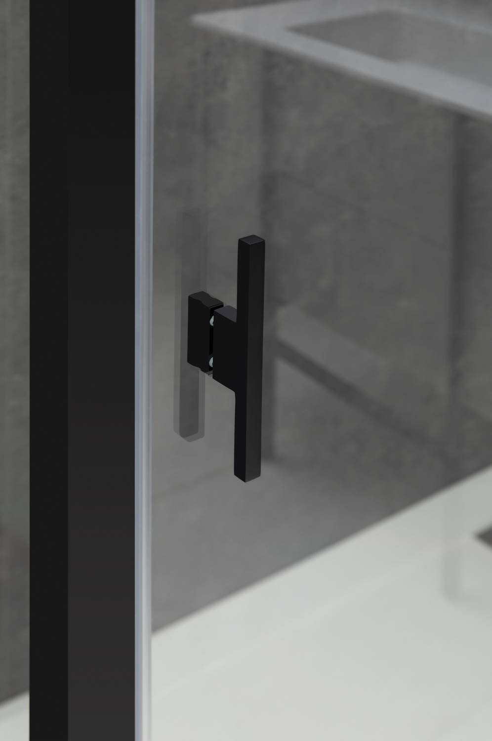 Душевая дверь Allen Brau Priority 90x200 см черный стекло прозрачное 8 мм 3.31027.BBA