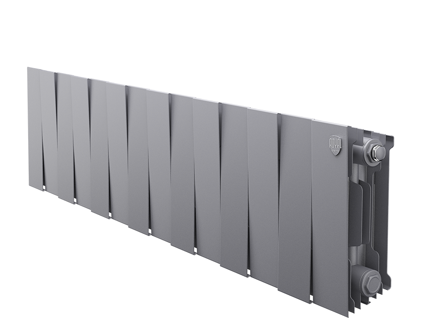Радиатор биметаллический Royal Thermo PianoForte 200 Silver Satin 14 секций боковое подключение НС-1346023