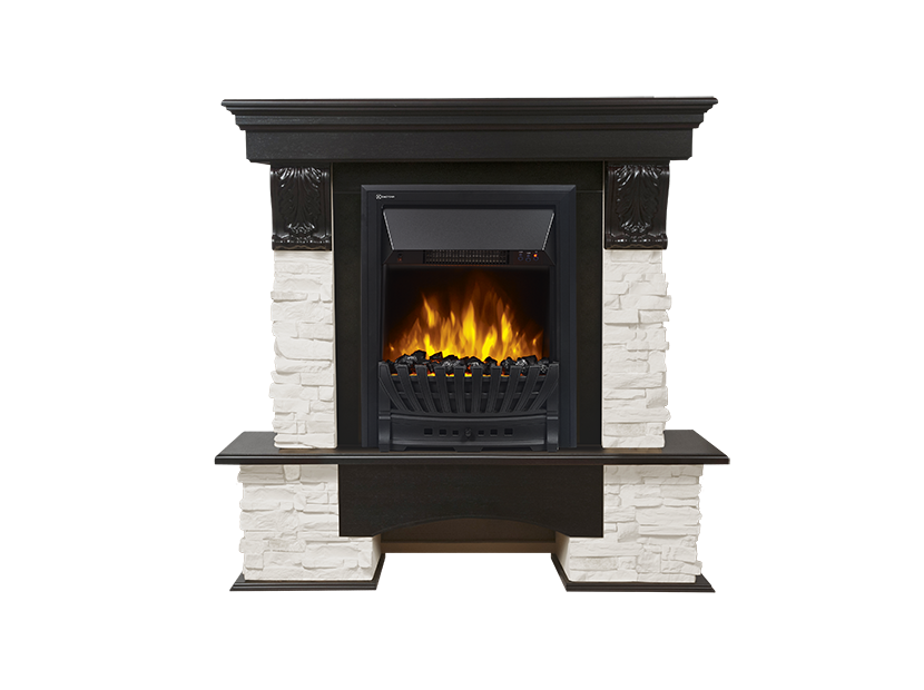 Портал для электрокамина Firelight Pietra Classic камень белый шпон венге НС-1158488