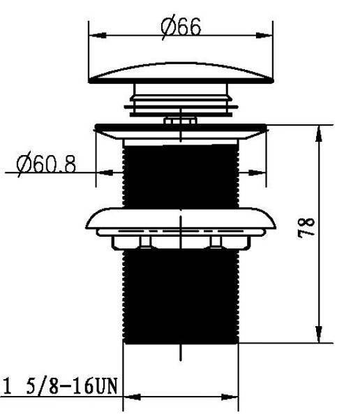 Донный клапан для раковины Boheme Brillante Клик-Клак хром 612
