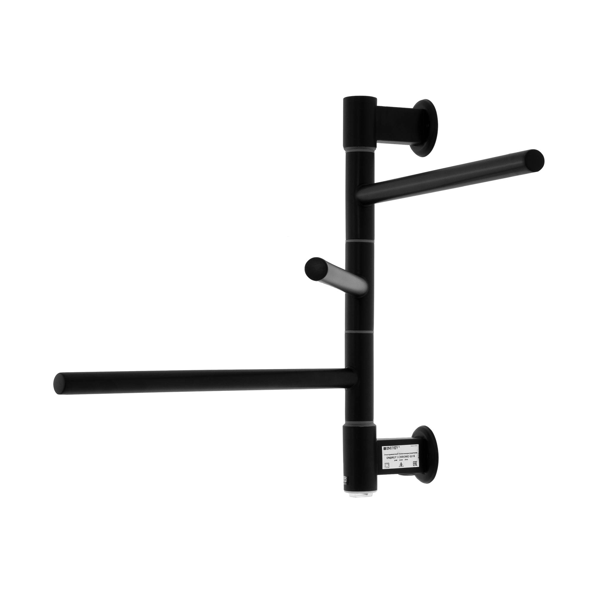 Полотенцесушитель электрический Energy I chrome G3K RAL 9005 EETR00IG3K0000R905M