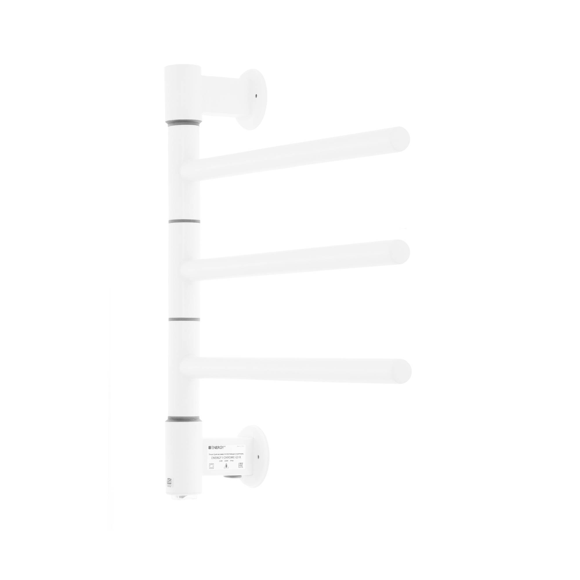 Полотенцесушитель электрический Energy I chrome G3K RAL 9003 EETR00IG3K0000R903M
