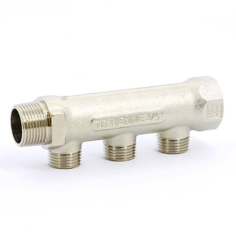Коллектор никелированный TIEMME 3/4 НВ 3 выхода 1/2 Н 36 мм 1910018