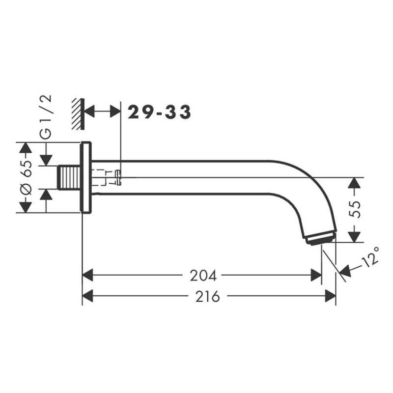 Излив для ванны Hansgrohe Vernis Blend хром 71420000