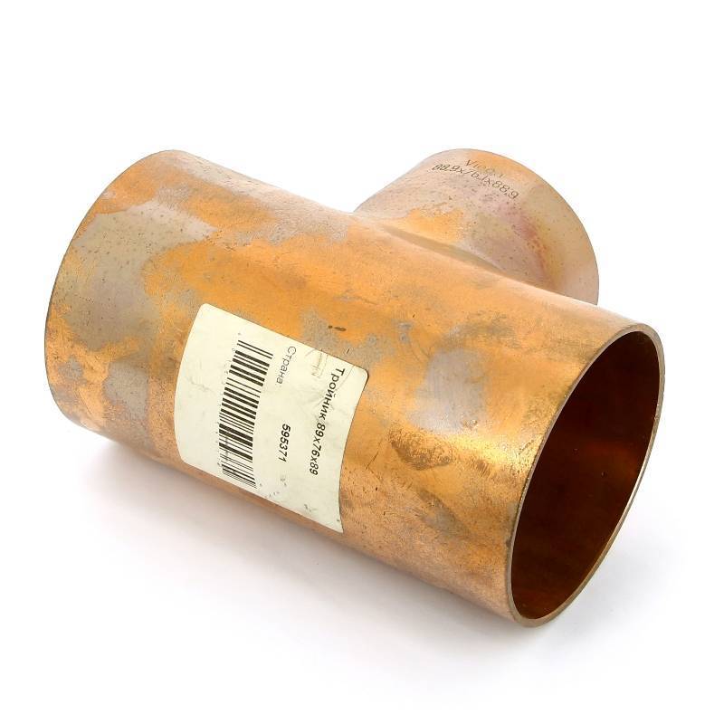 Тройник медный под пайку Viega 88.9х76.1х88.9 мм 595371