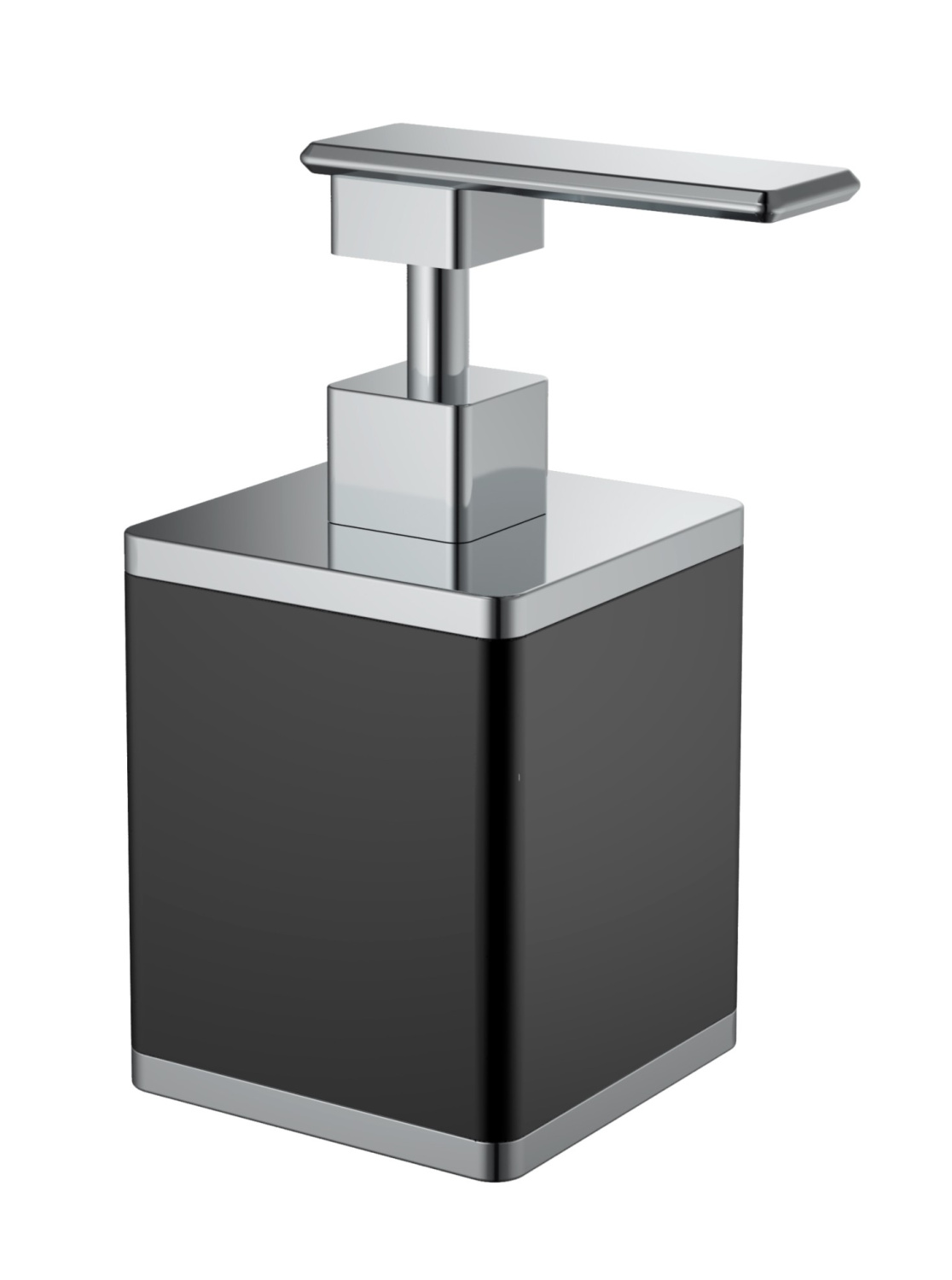 Дозатор для жидкого мыла Boheme настольный керамика черный/хром 10969-B-CR