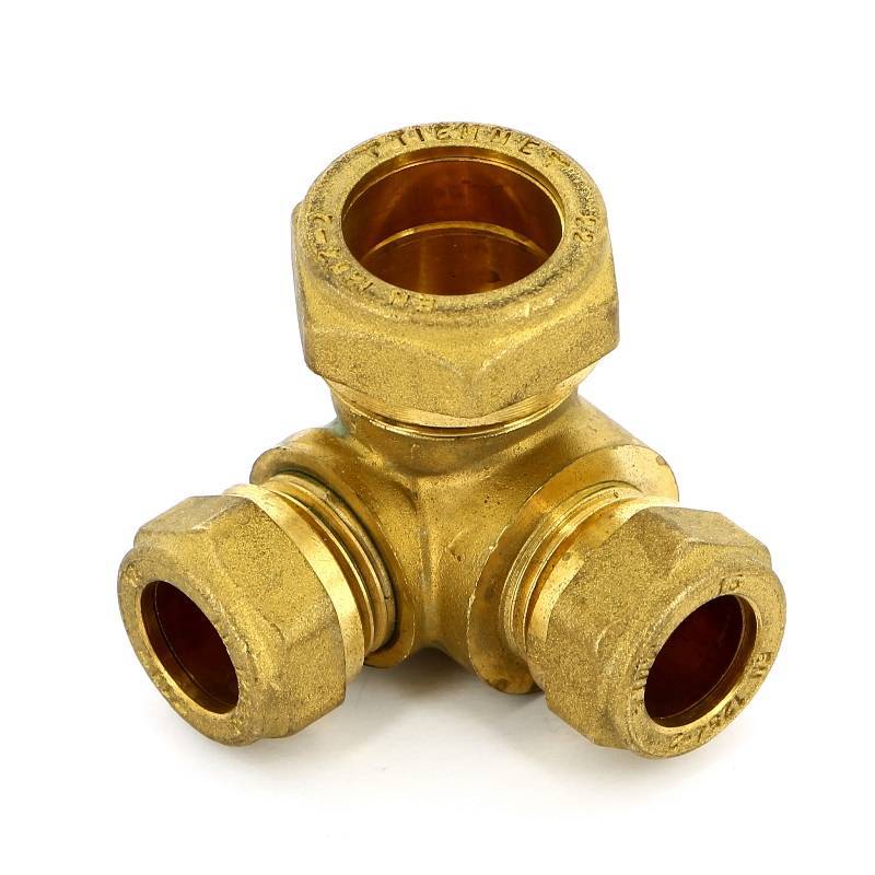 Тройник обжимной трехплоскостной Tiemme 22х15х15 мм 1000198