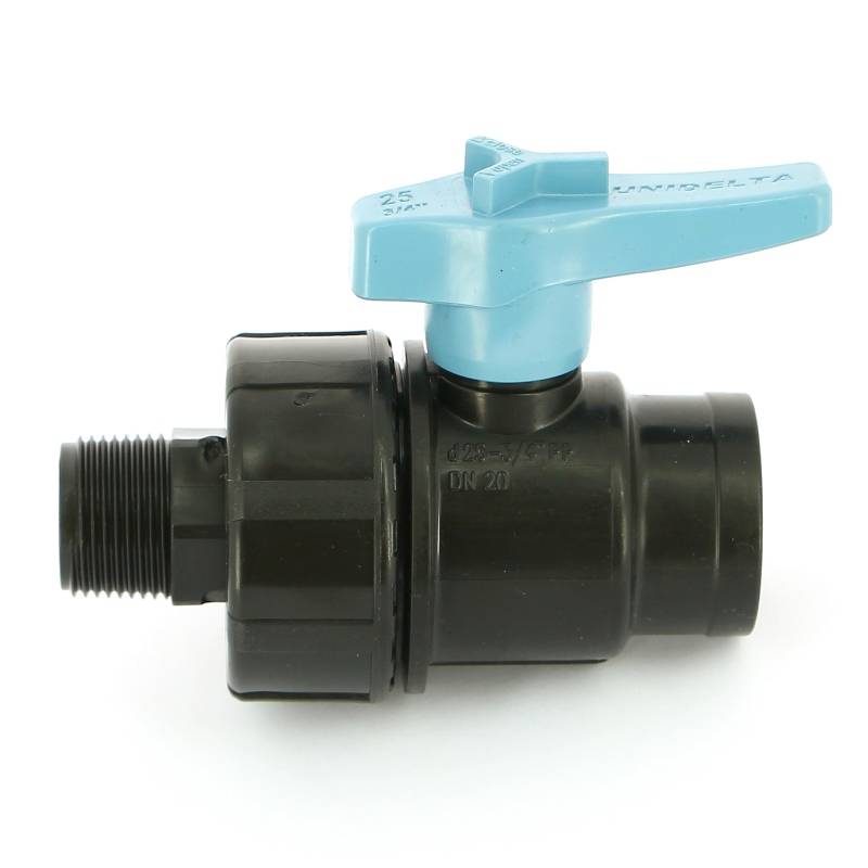 Кран шаровый обжимной Unidelta 1072 25 x 3/4 Н для труб ПНД 1072025003001