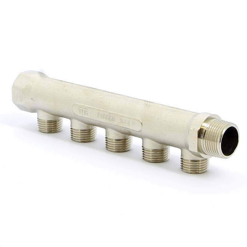 Коллектор никелированный TIEMME 3/4 НВ 5 выходов 1/2 Н 36 мм 1910027