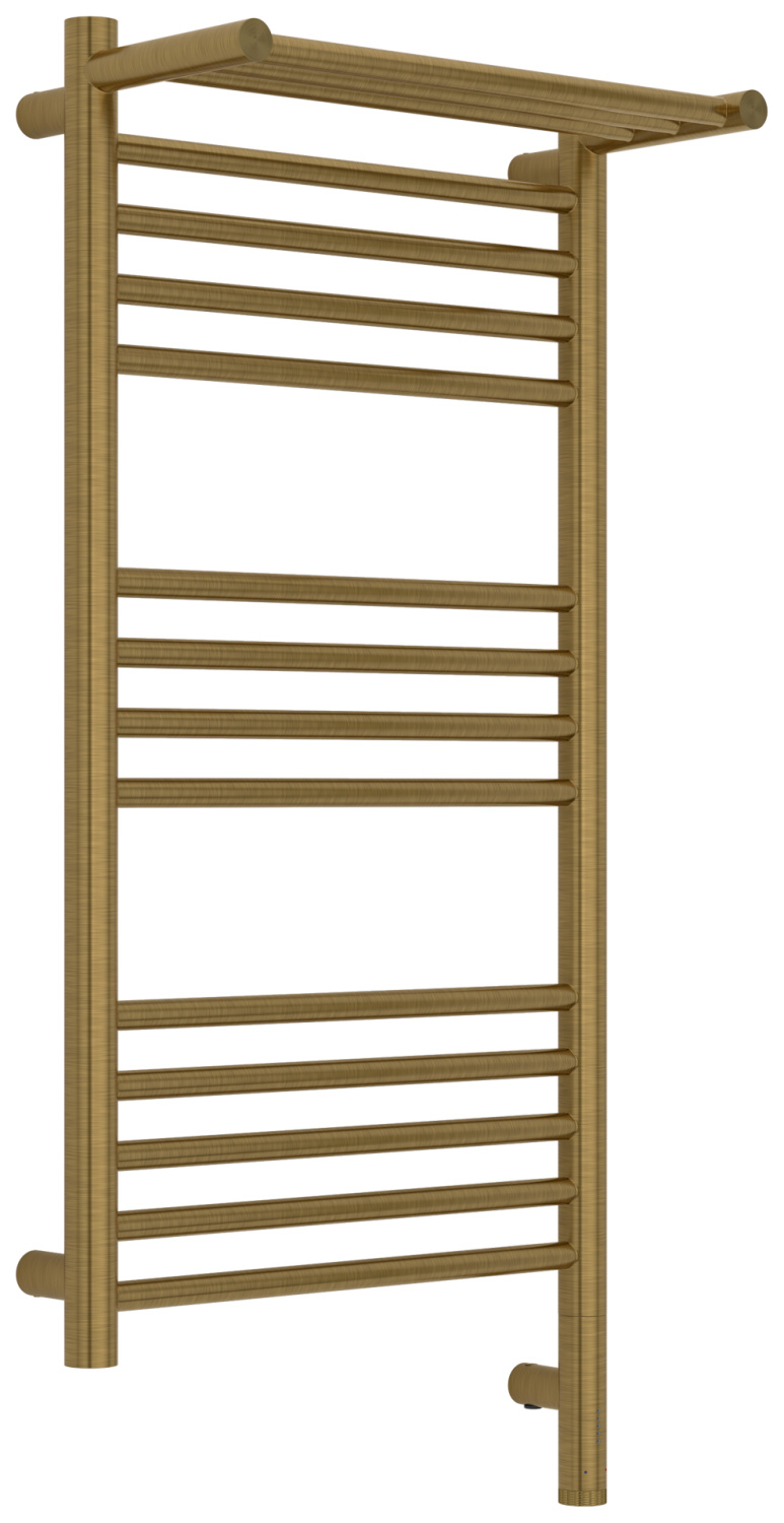 Полотенцесушитель электрический Сунержа Богема 3.1 с полкой 400х800 мм правый состаренная латунь браш 051-6007-8040