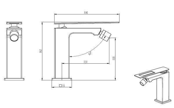 Смеситель для биде Boheme Q белый 146-WUW