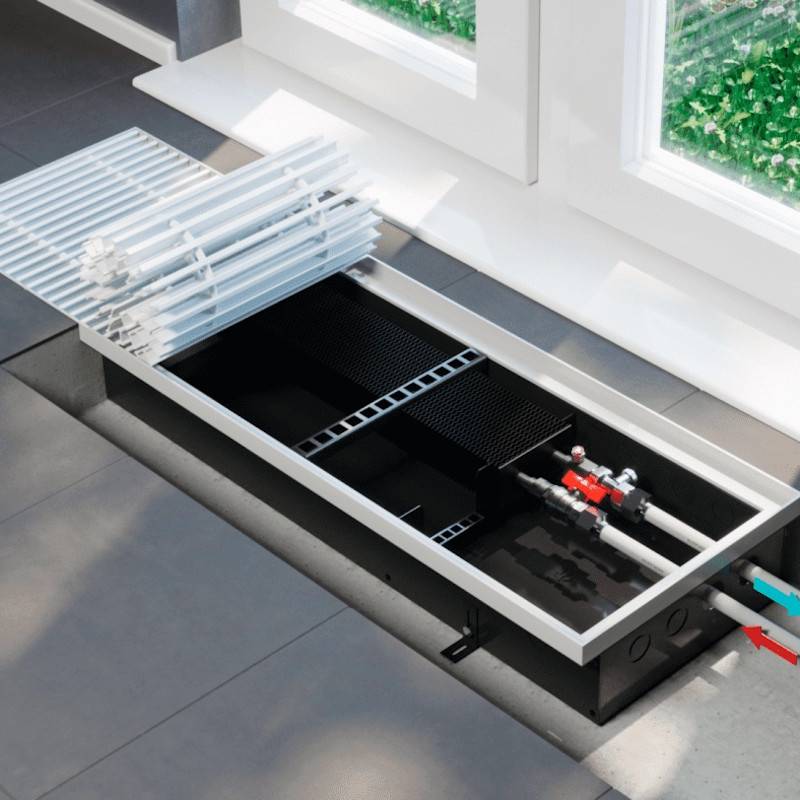 Конвектор внутрипольный Vitron ВК 75х260х3500 мм естественная конвекция 2-трубный ВК.75.260.3500.2ТГ