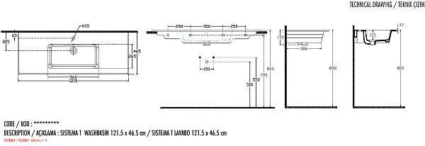 Раковина Allen Brau Fantasy 122 см белая 4.11028.20
