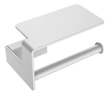 Держатель для туалетной бумаги с полкой Boheme Q матовый белый 10941-MW