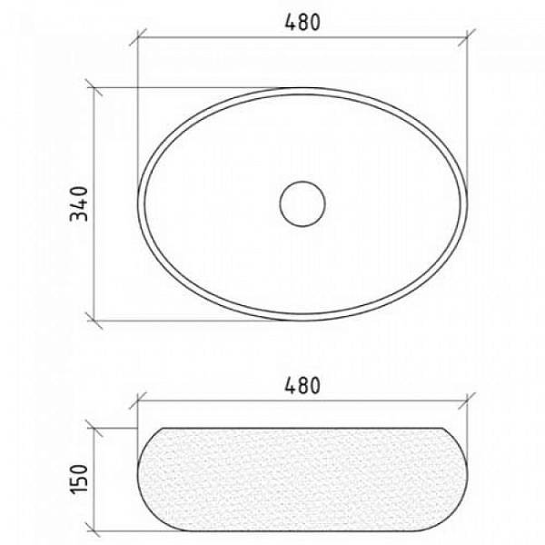 Раковина мебельная овальная Boheme NeoArt 48х34х15 см серебро 861