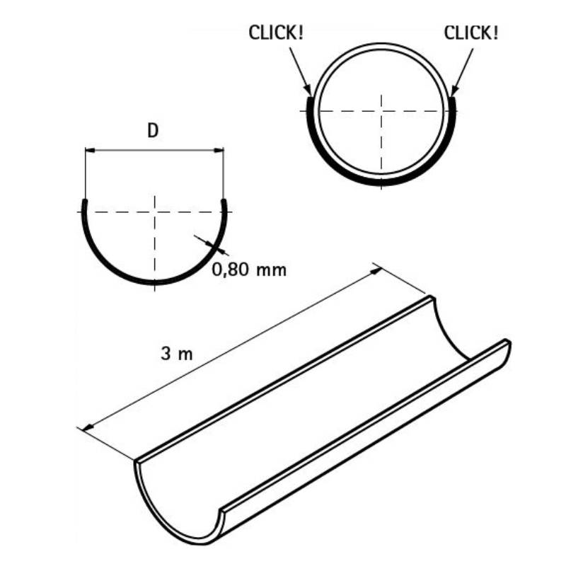 Желоб фиксирующий Walraven BIS для труб 50 мм длина 3 м 0635350