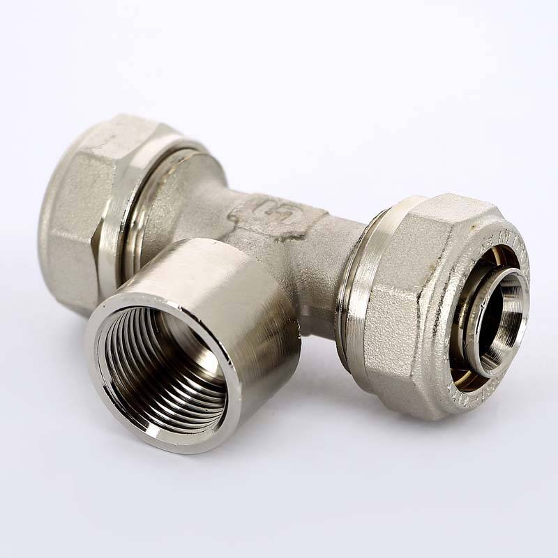 Тройник обжимной Uni-Fitt никелированный 26х1х26 ВР 667N8480