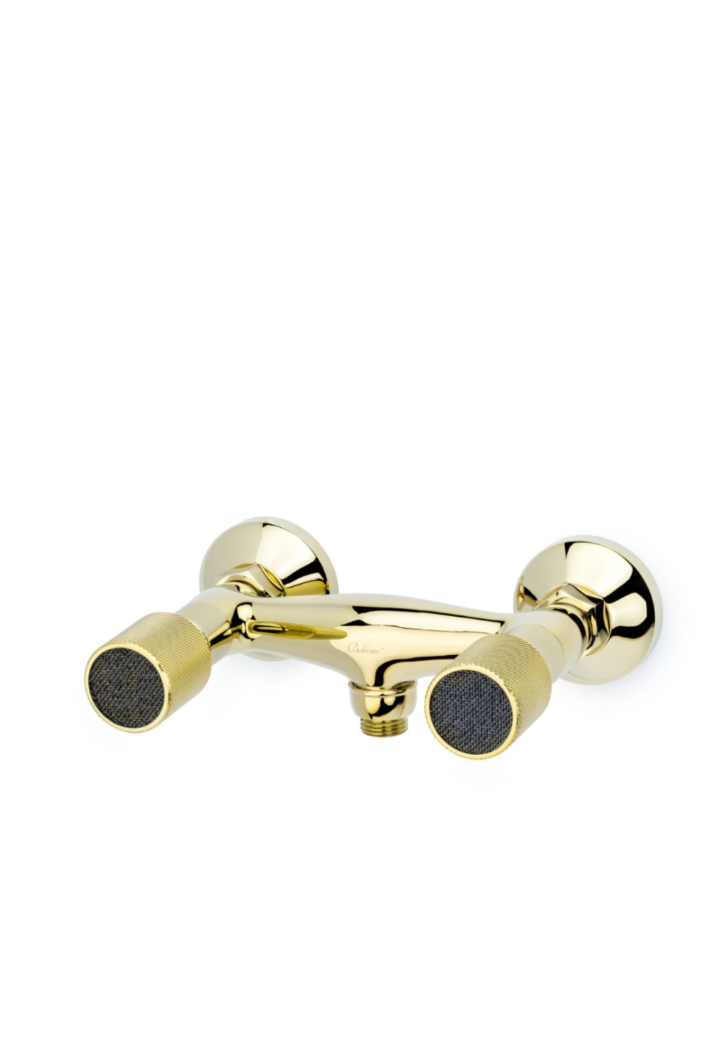 Смеситель для душа Boheme Royal Cristal без излива золото/черный кристалл 294-Royal/CRST black