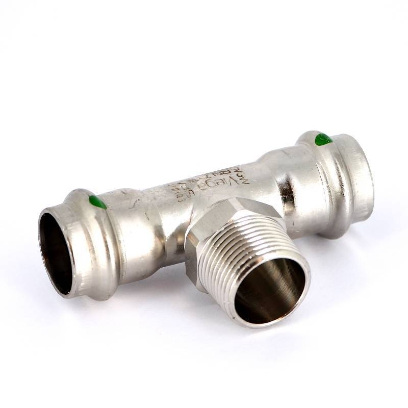 Тройник пресс-НР нержавеющая сталь Viega Sanpress Inox 22х3/4х22 мм 445980