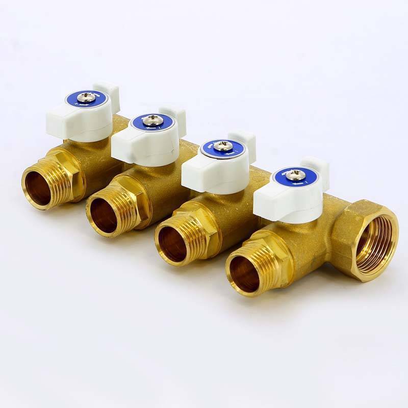 Коллектор с шаровыми кранами Uni-Fitt 3/4х1/2 4 выхода 40 мм 420G3240