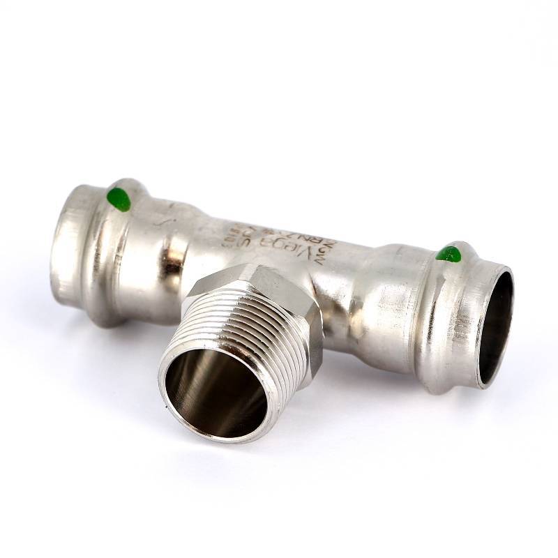 Тройник пресс-НР нержавеющая сталь Viega Sanpress Inox 22х3/4х22 мм 445980