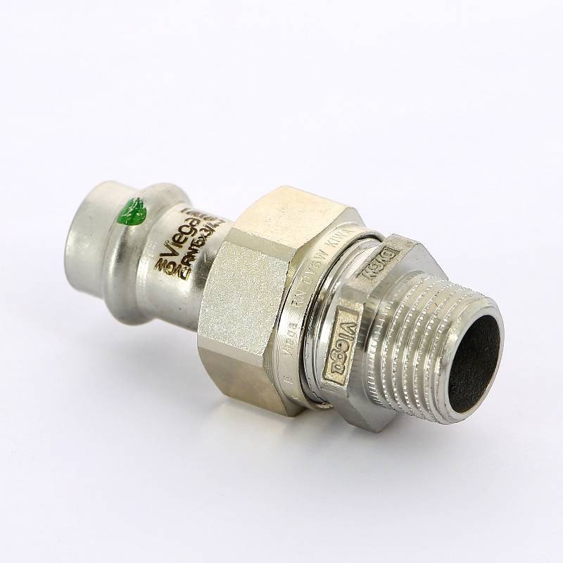 Муфта разъемная Viega Sanpress Inox 15x1/2 пресс-НР нержавеющая сталь 438258