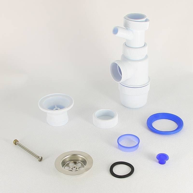 Сифон для мойки Wirquin Элит 1 1/2 х 40 мм чашка 70 мм с отводом 30980614